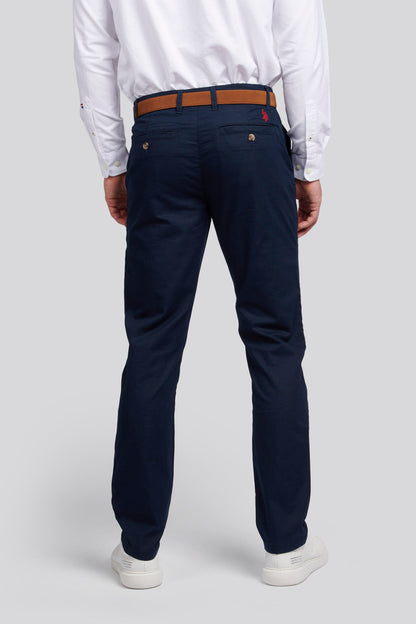 Mens Linen Blend Chinos in Dark Sapphire Navy