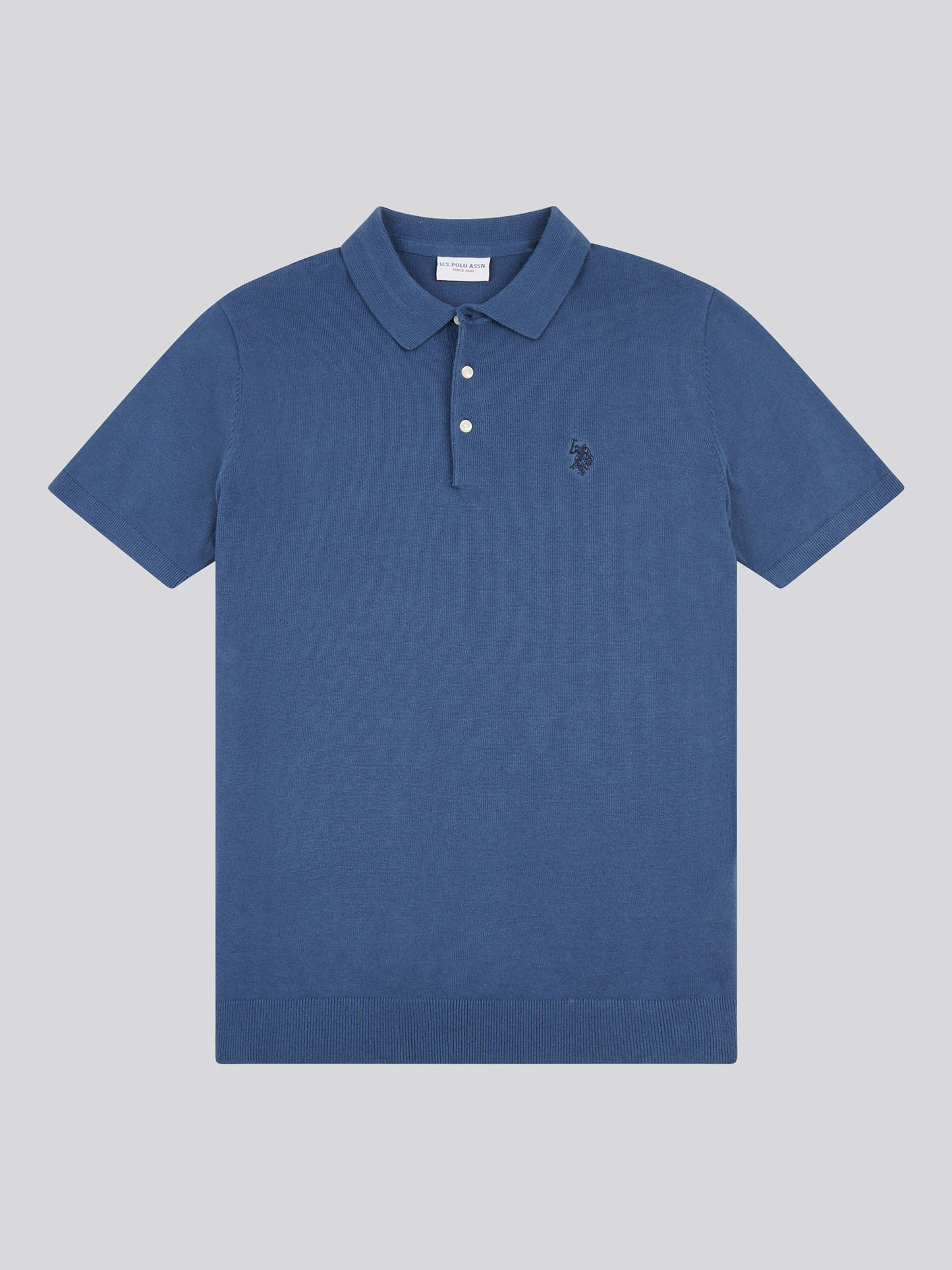 Mens Combed Cotton Polo Shirt in Vintage Indigo