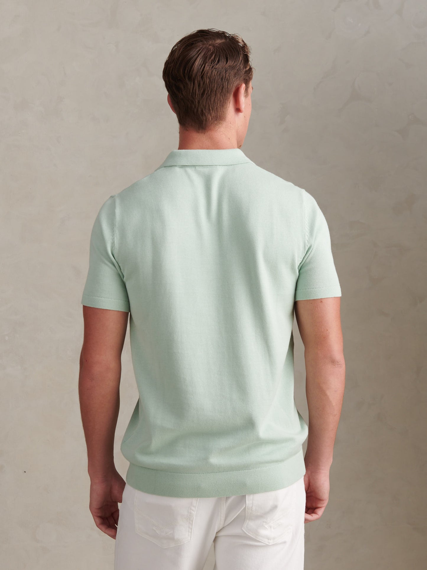 Mens Combed Cotton Polo Shirt in Aqua Foam