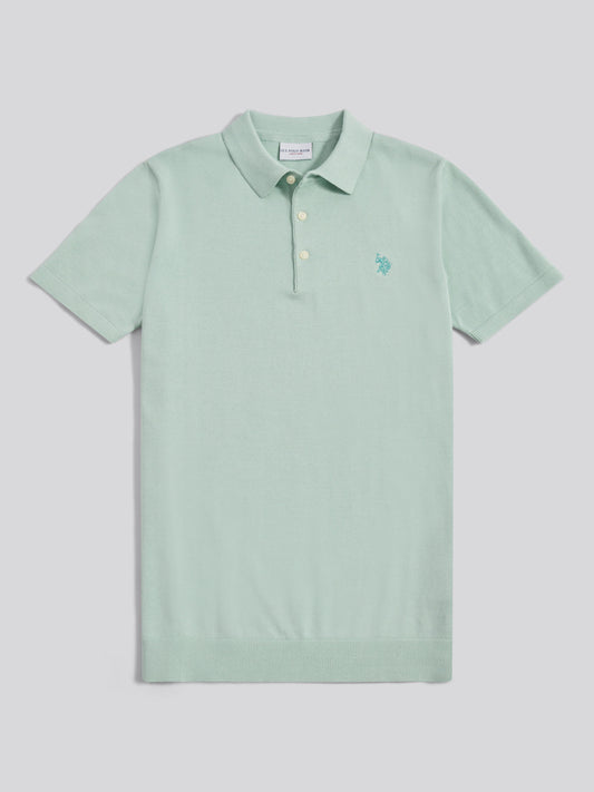 Mens Combed Cotton Polo Shirt in Aqua Foam