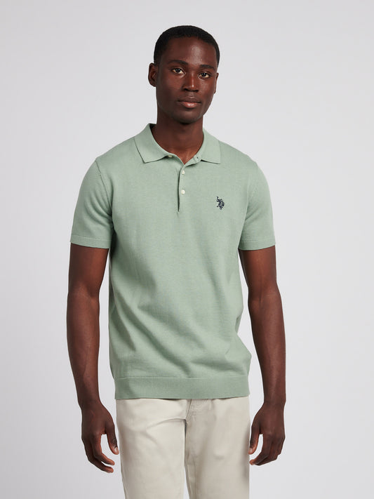 Mens Combed Cotton Polo Shirt in Iceberg Green