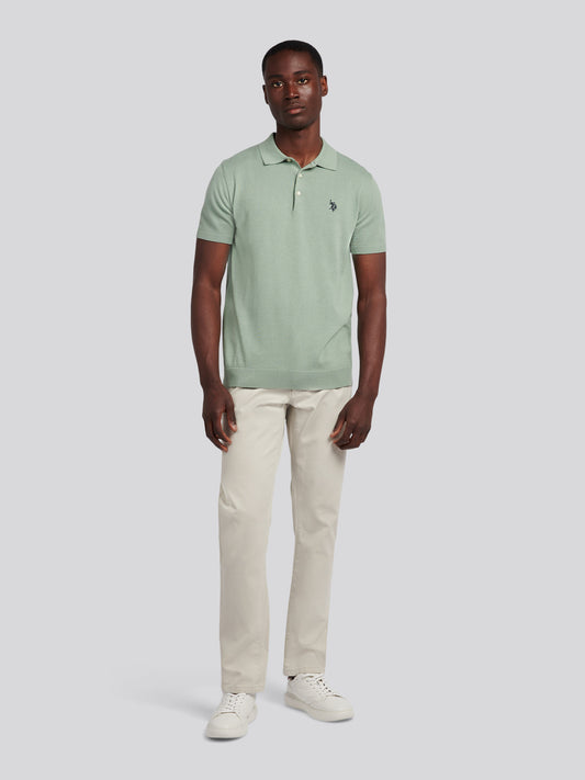 Mens Combed Cotton Polo Shirt in Iceberg Green