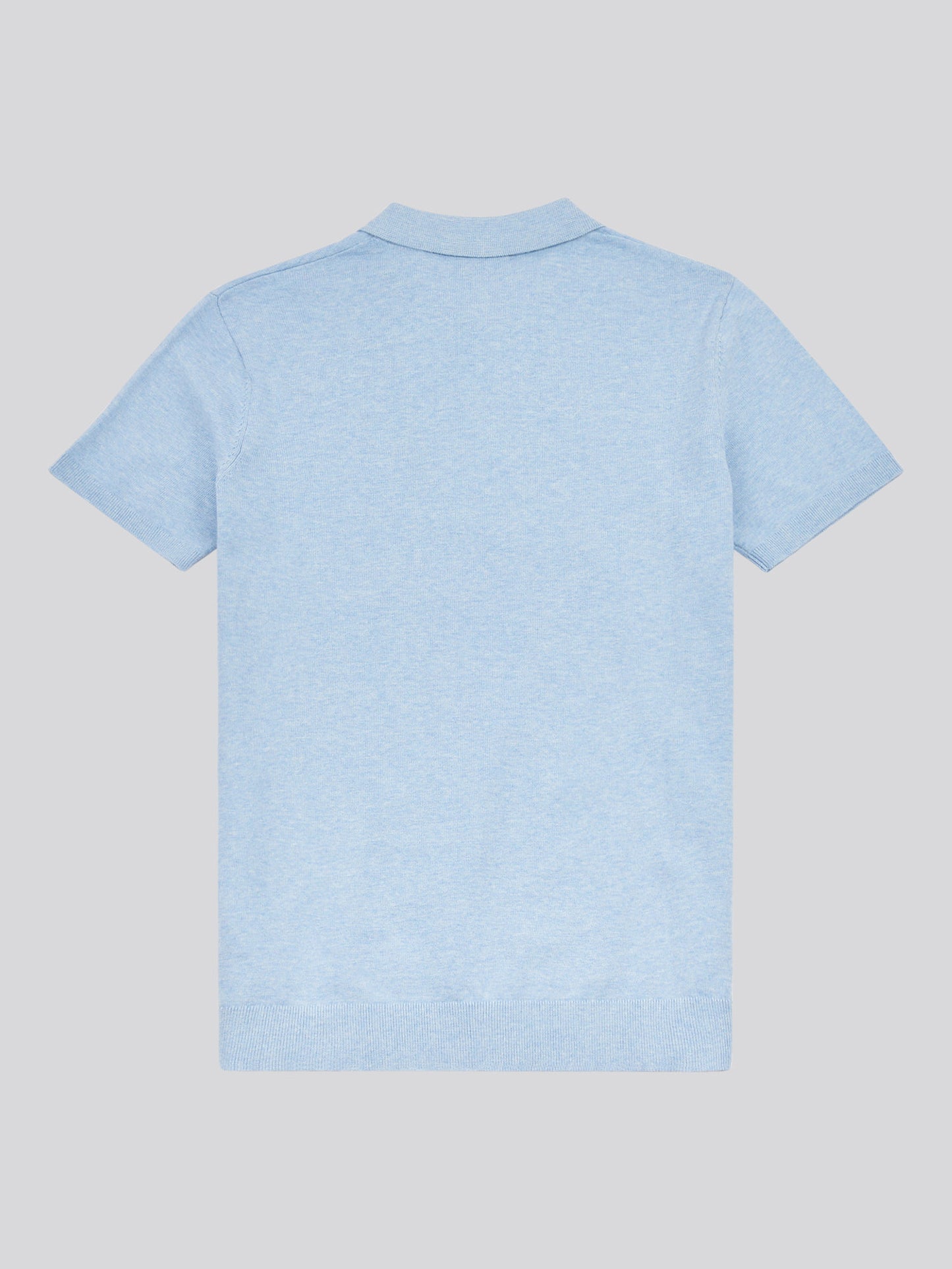 Mens Combed Cotton Polo Shirt in Parisian Blue Marl