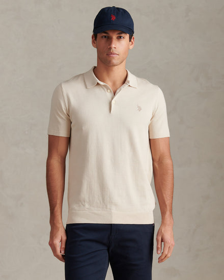 Mens Combed Cotton Polo Shirt in Beige