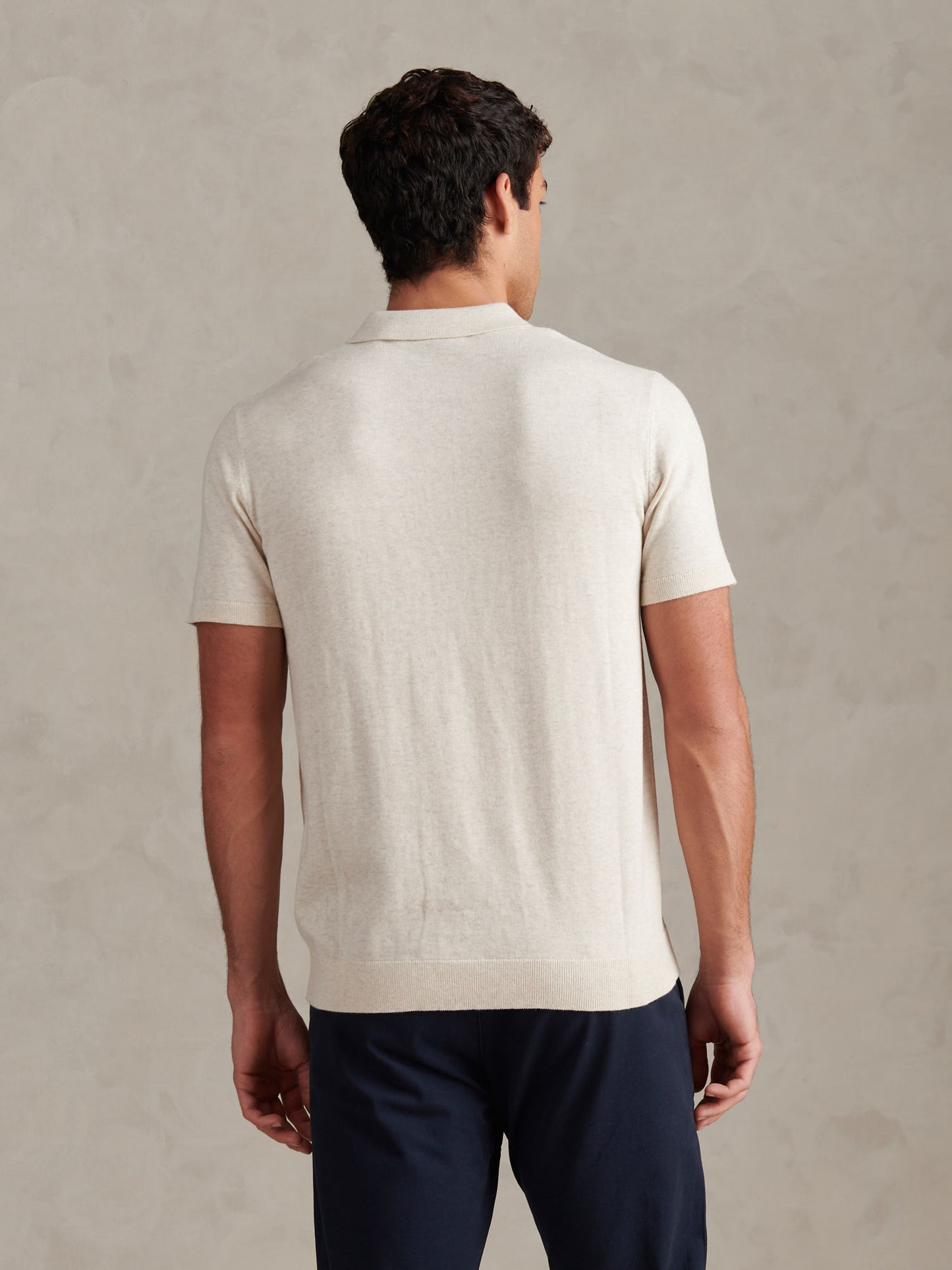Mens Combed Cotton Polo Shirt in Birch Marl