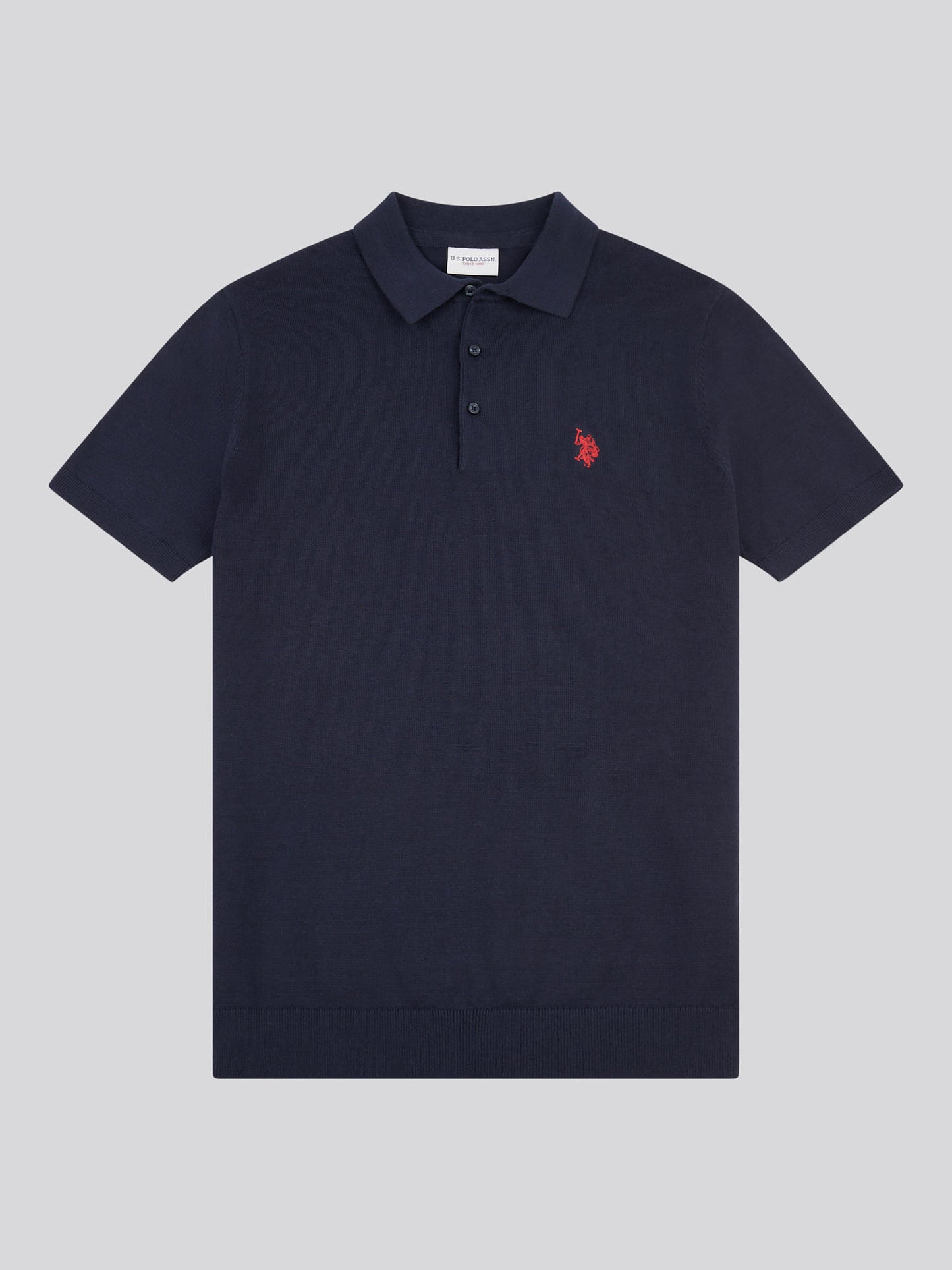 Mens Combed Cotton Polo Shirt in Dark Sapphire Navy / Haute Red DHM
