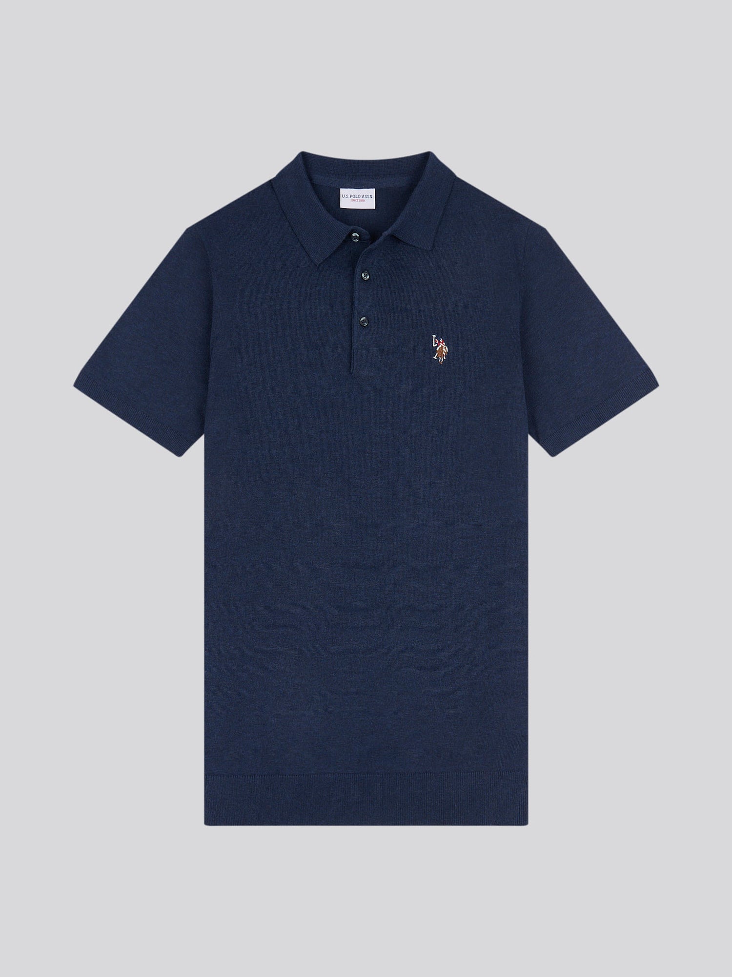Mens Combed Cotton Polo Shirt in Denim Blue Marl / Multicoloured DHM