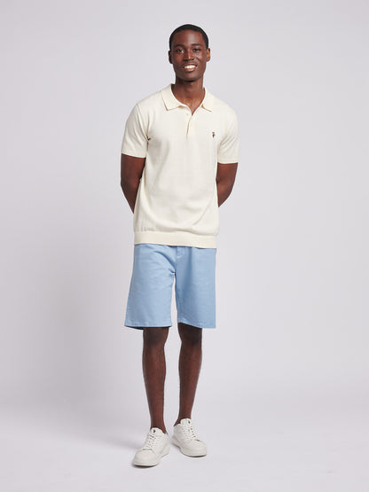 Mens Combed Cotton Polo Shirt in Whisper White/ Multi Coloured DHM