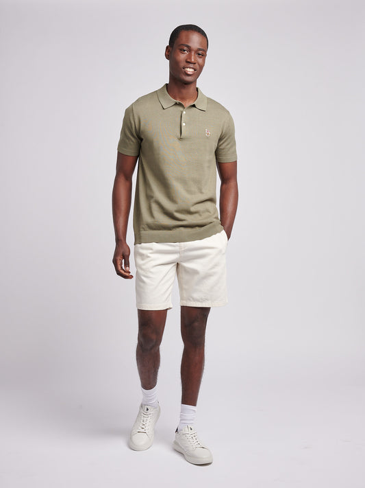 Mens Combed Cotton Polo Shirt in Mulled Basil/Multi coloured DHM