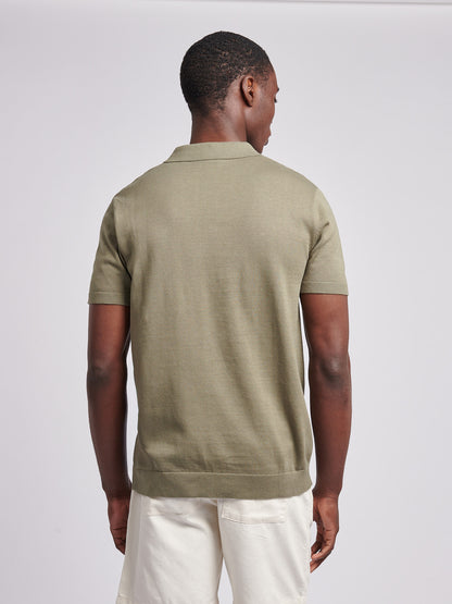 Mens Combed Cotton Polo Shirt in Mulled Basil/Multi coloured DHM