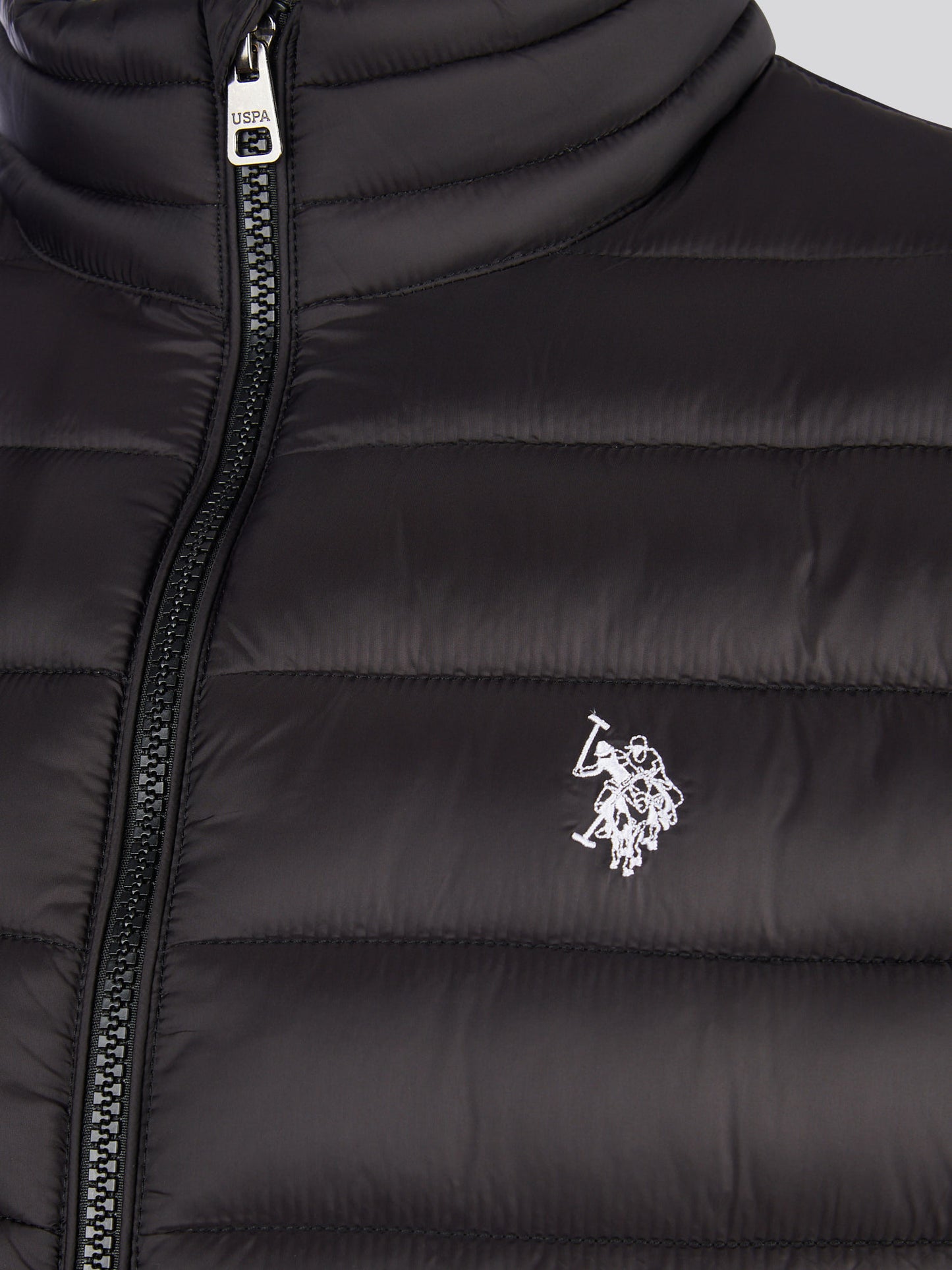 Mens Lightweight Bound Quilted Jacket in Black Bright White DHM