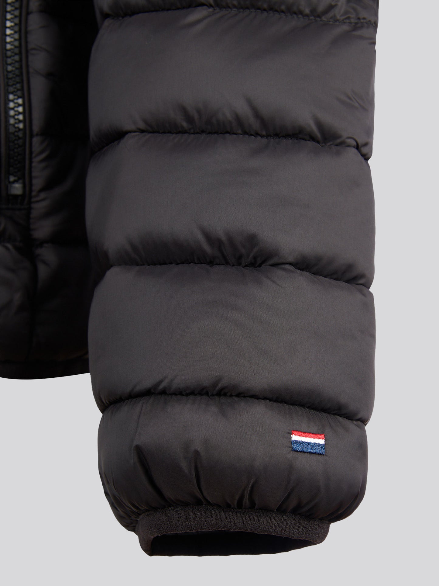 Mens Lightweight Bound Quilted Jacket in Black Bright White DHM