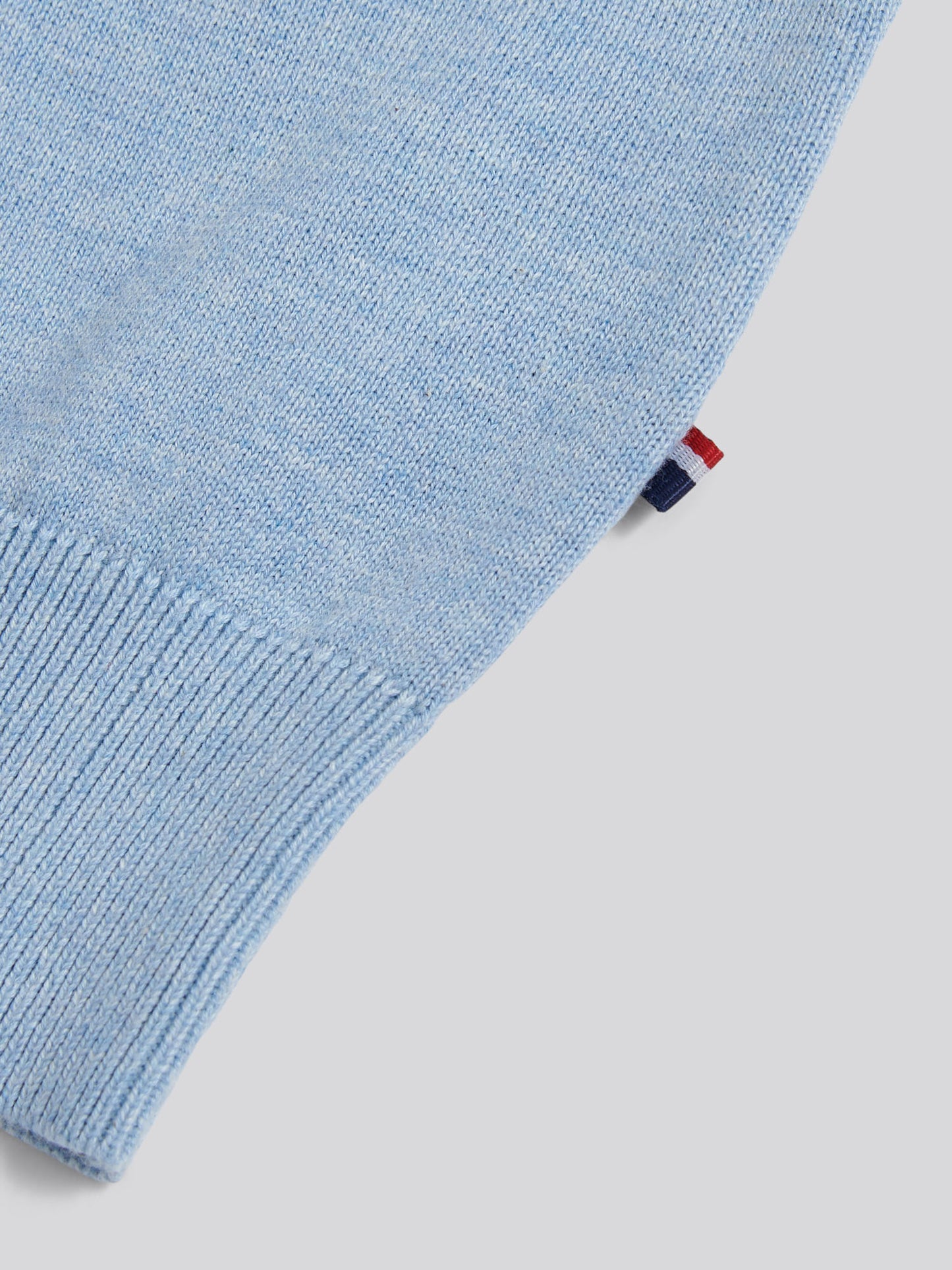 Cotton 1/4 Zip Neck Parisian Blue Marl