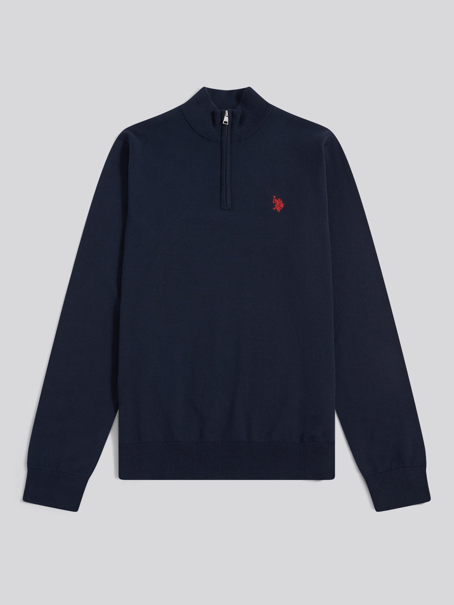 Cotton 1/4 Zip Neck Dark Sapphire Navy / Haute Red DHM