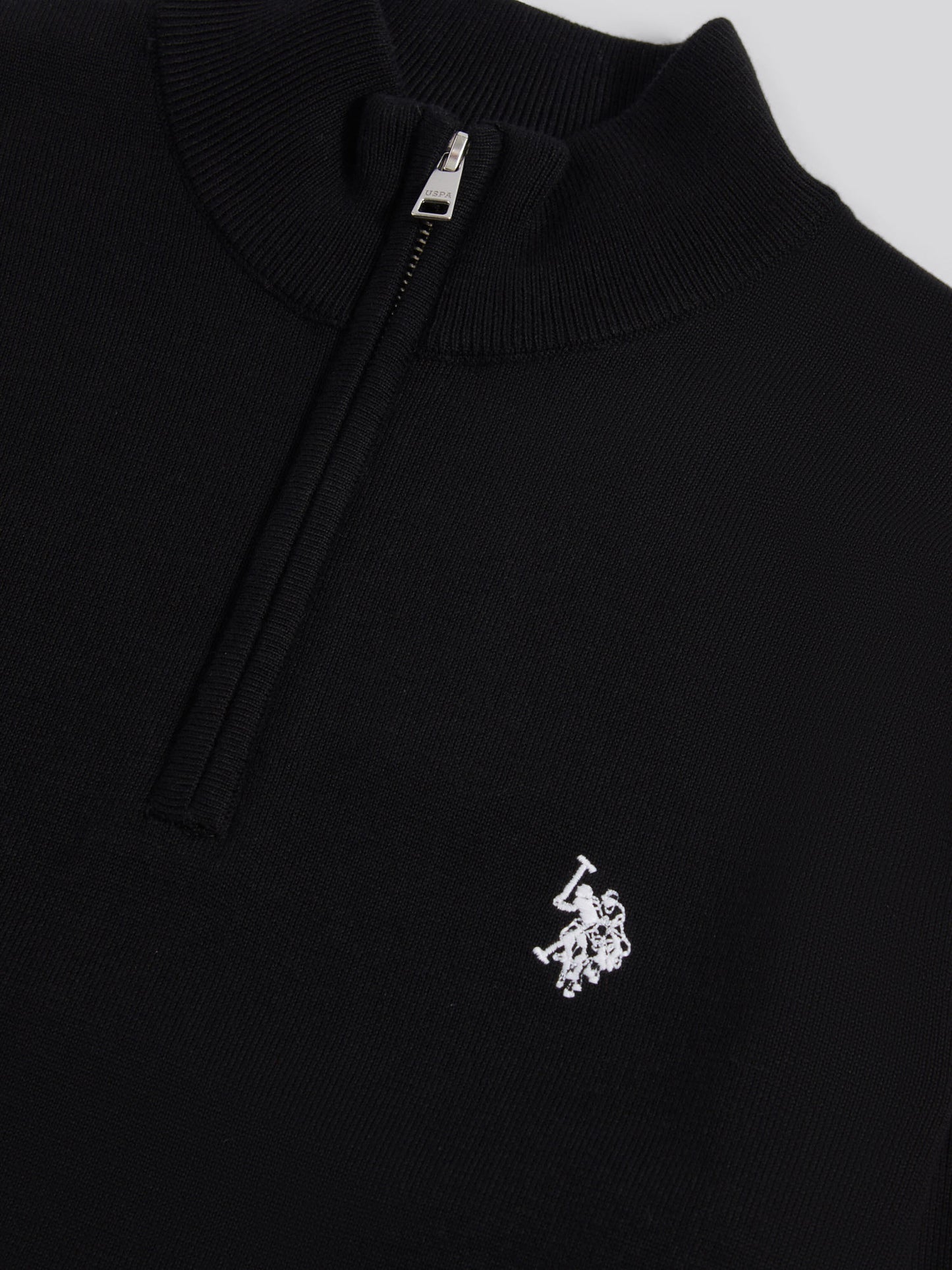 Cotton 1/4 Zip Neck Black Bright White DHM