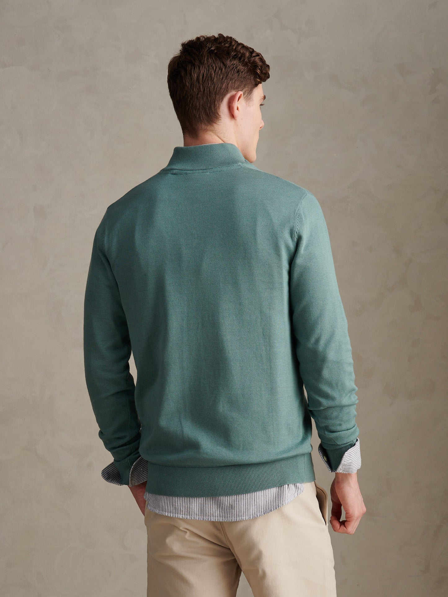 Cotton 1/4 Zip Neck Arctic