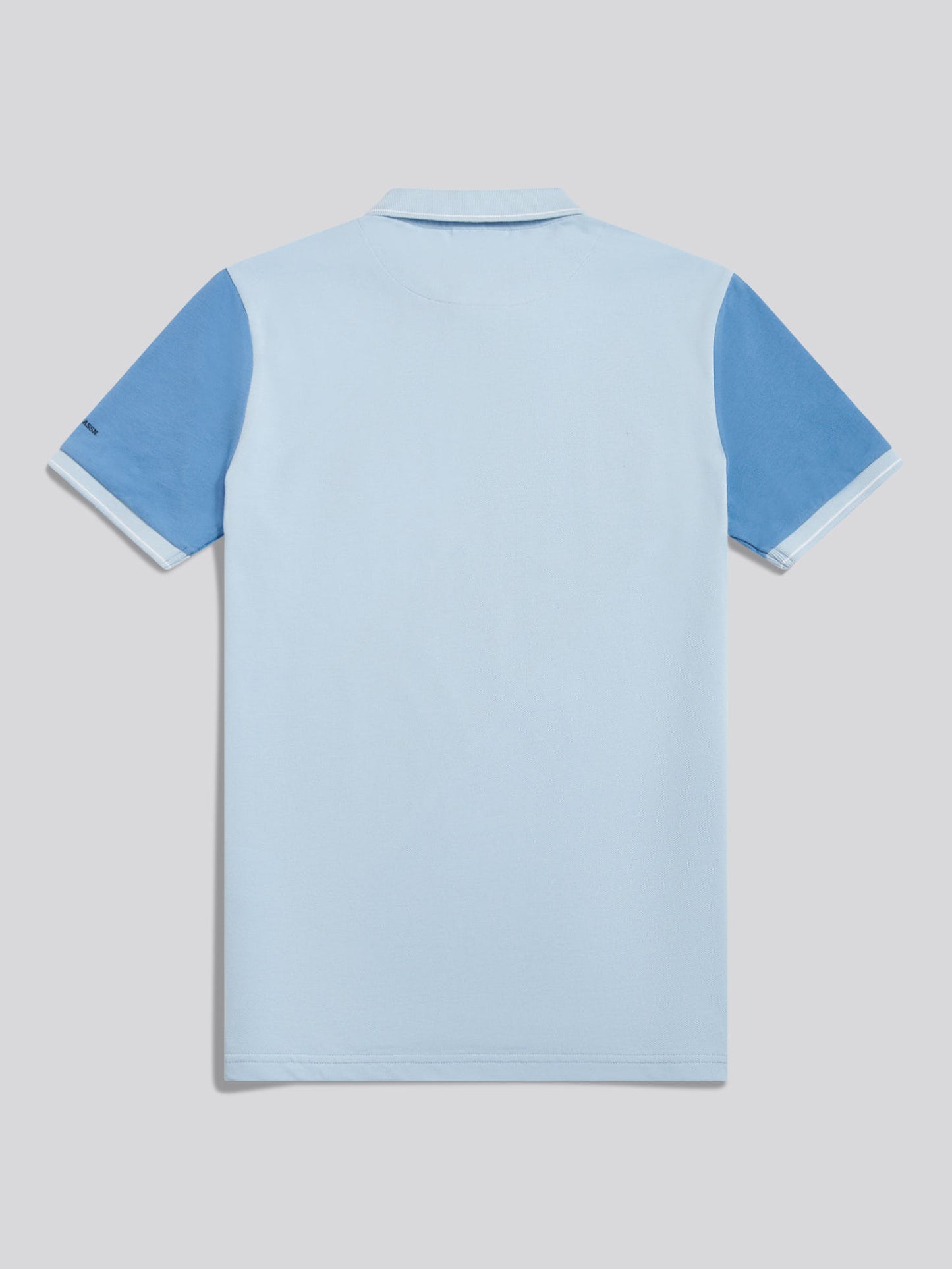 Mens Sash Pique Polo Shirt in Chambray Blue