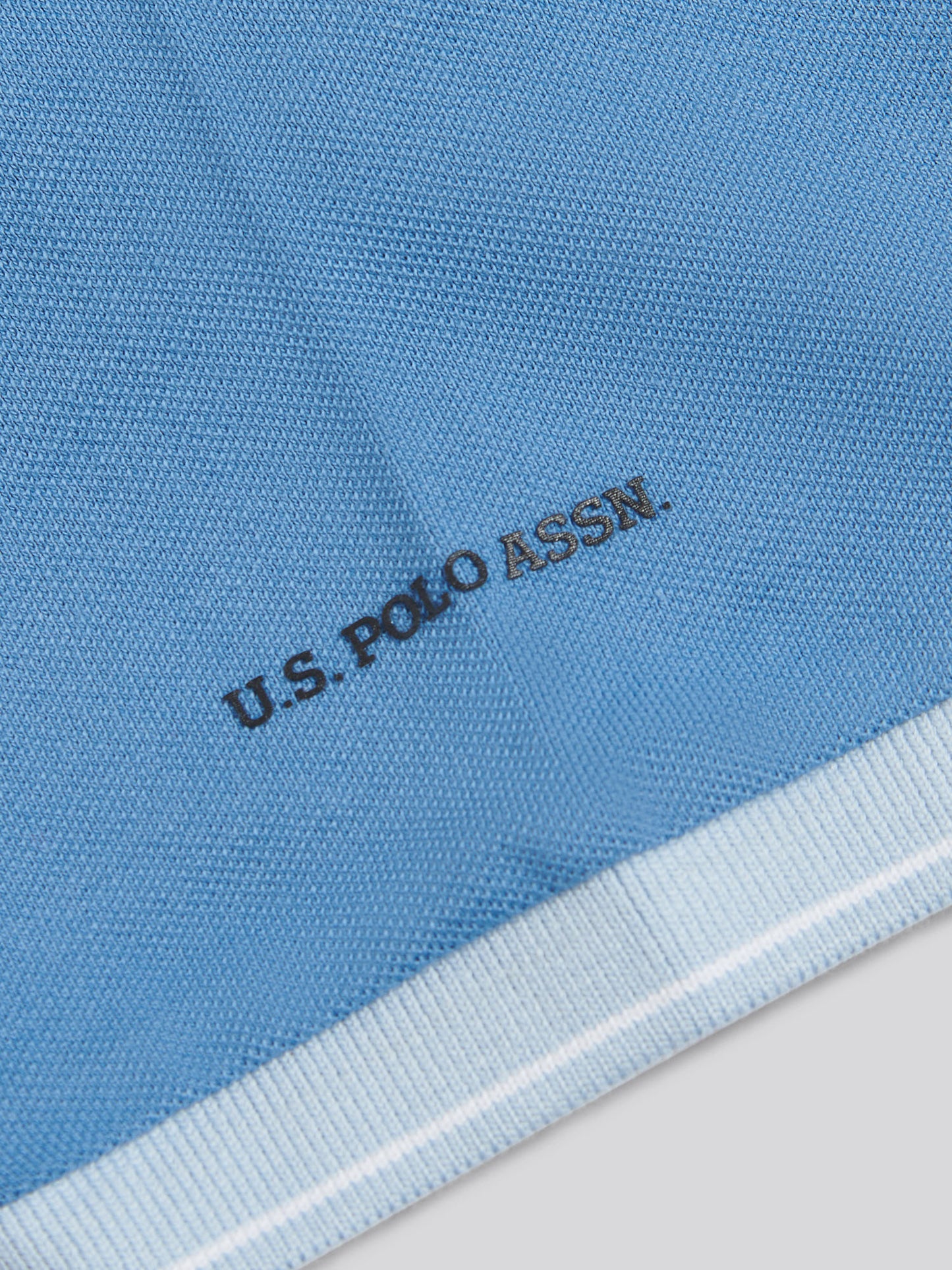 Mens Sash Pique Polo Shirt in Chambray Blue