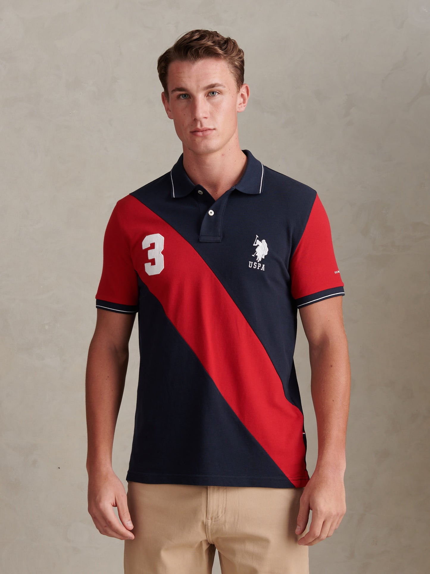 Mens Sash Pique Polo Shirt in Dark Sapphire Navy