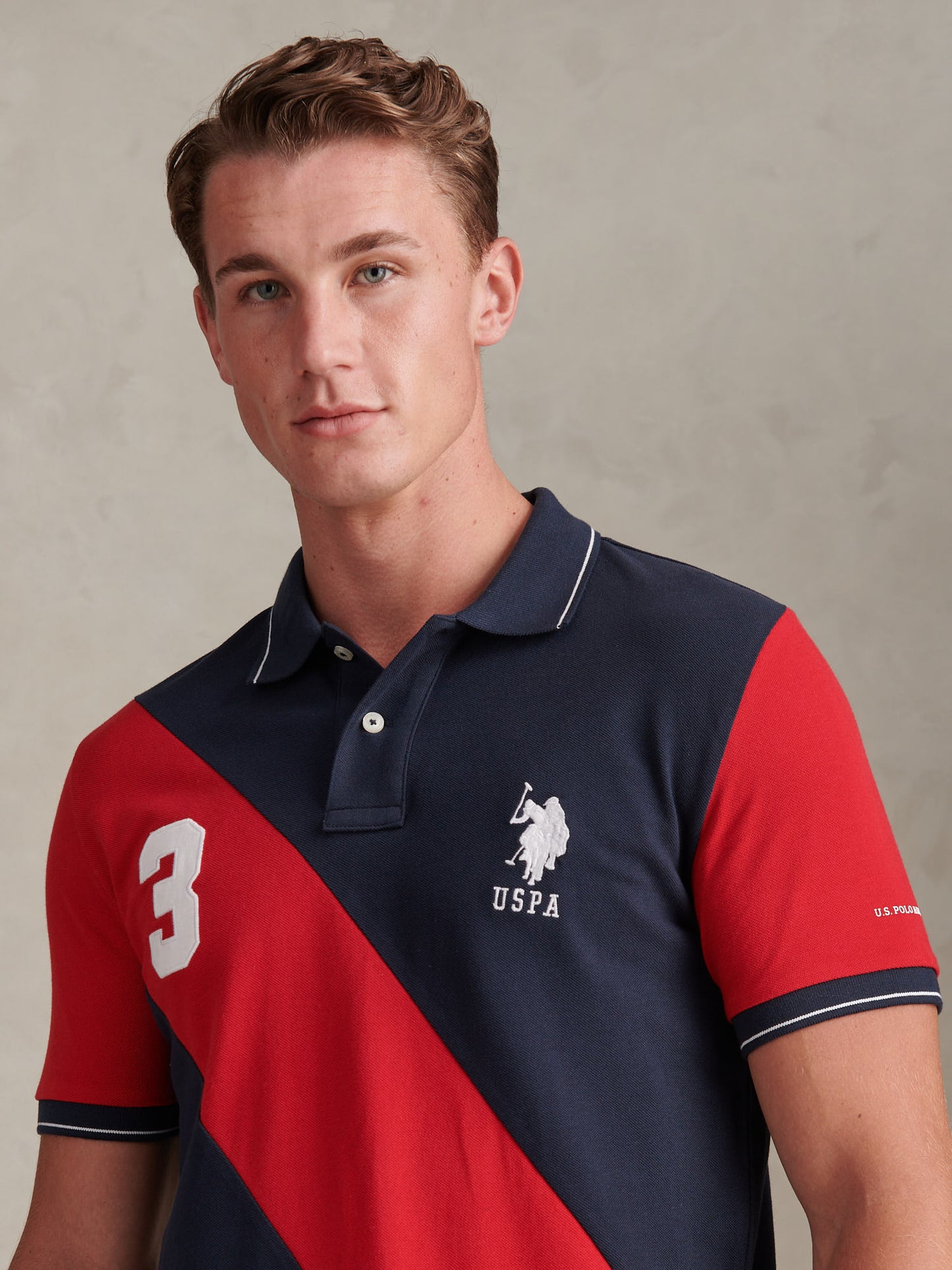 Mens Sash Pique Polo Shirt in Dark Sapphire Navy