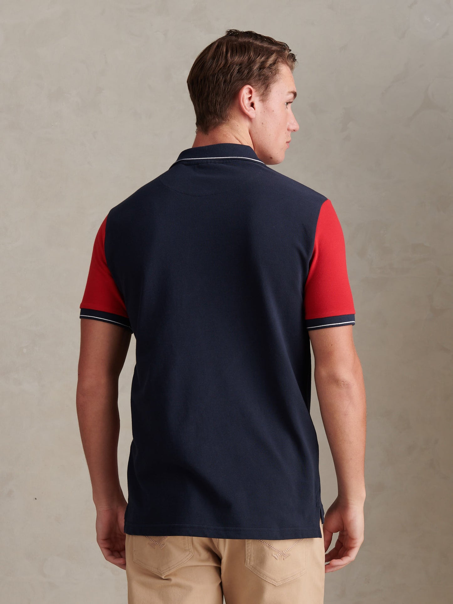Mens Sash Pique Polo Shirt in Dark Sapphire Navy