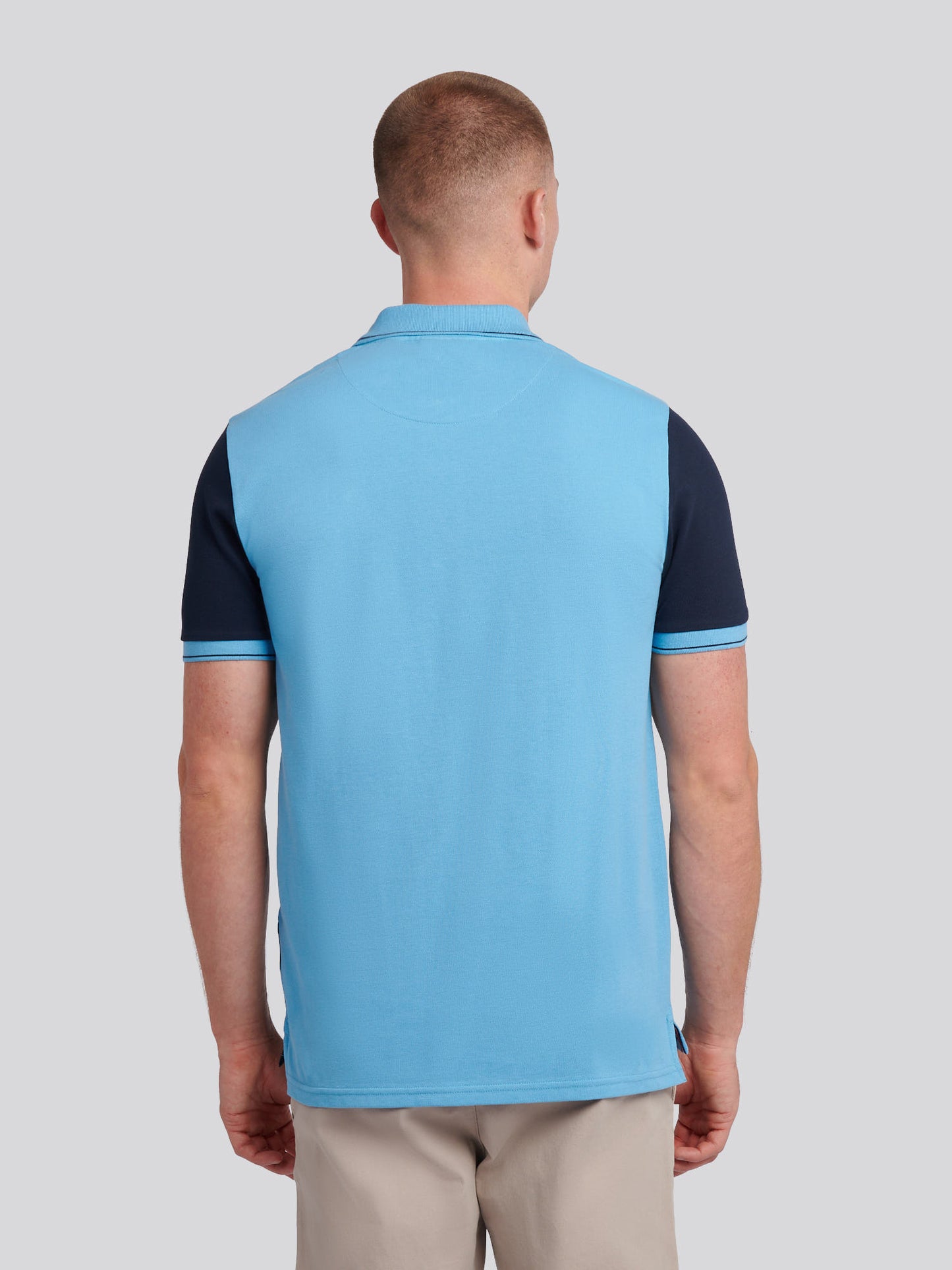 Mens Sash Pique Polo Shirt in Heritage Blue