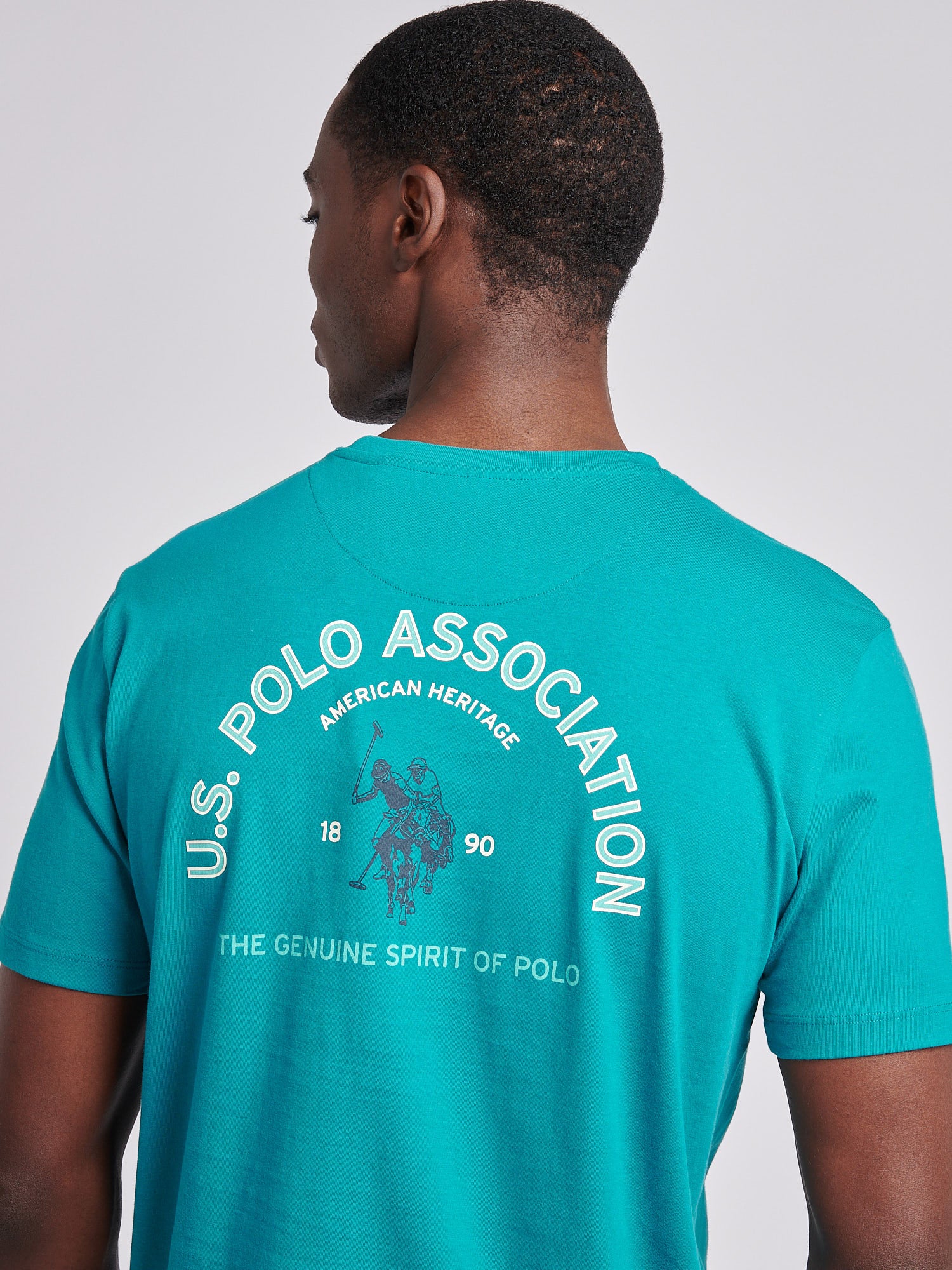 Mens Front Back Print Graphic T-Shirt in Alexandrite