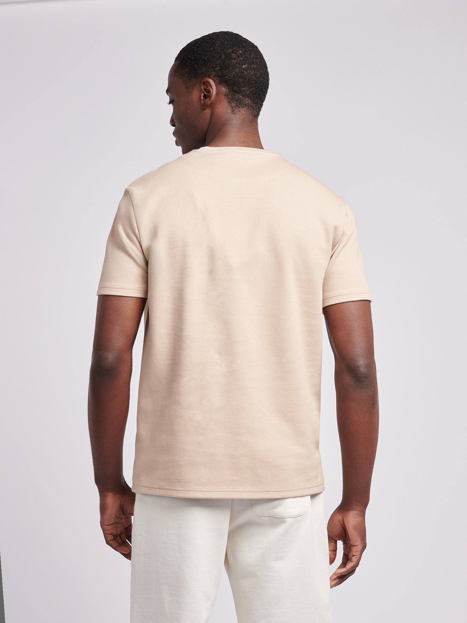 Mens Double Horsemen Twill T-Shirt in Doeskin