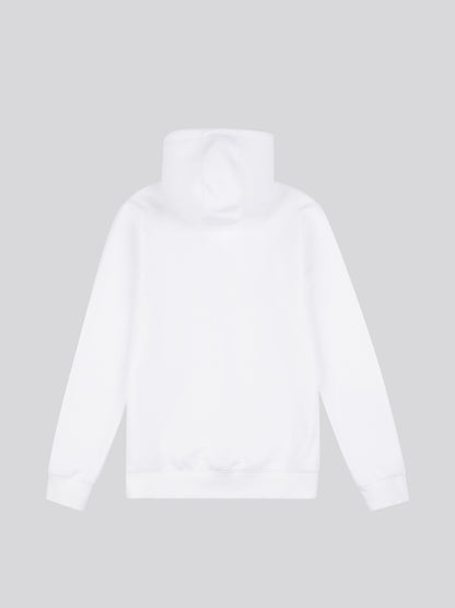 Mens Premium Print Interlock Hoodie in Bright White