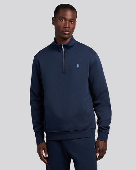 Mens Smart Interlock Funnel Neck Sweat in Dark Sapphire Navy