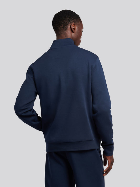 Mens Smart Interlock Funnel Neck Sweat in Dark Sapphire Navy