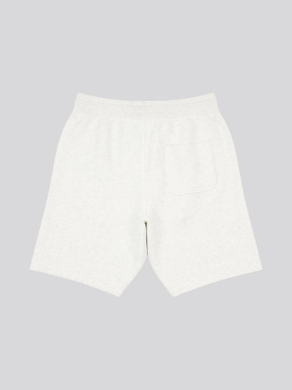 Mens Double Horsemen Herringbone Sweat Short in Light Grey Marl