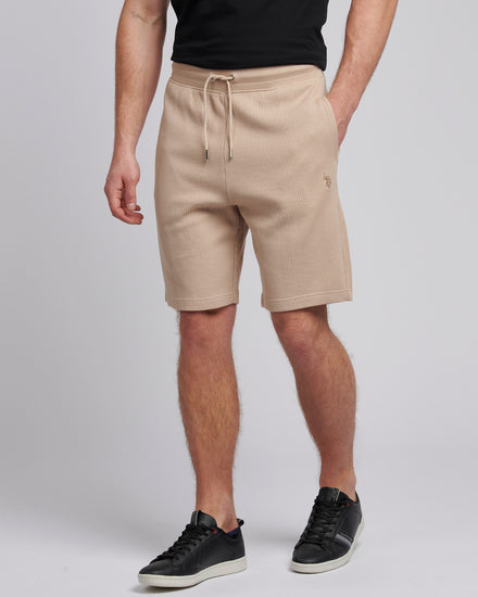 Mens Waffle Texture Short in Doeskin