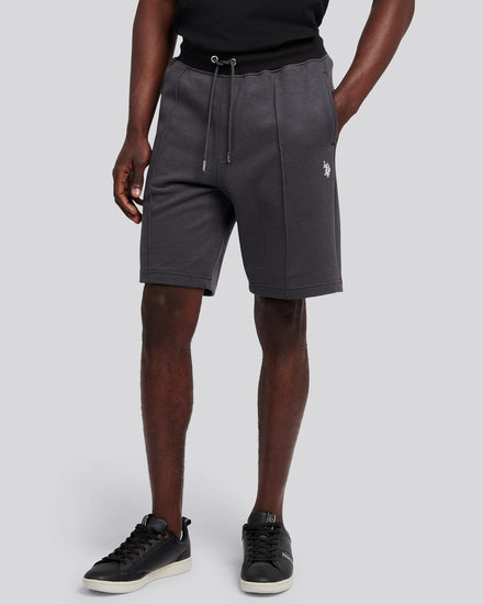 Mens Smart Two Tone Pleat Short in Black