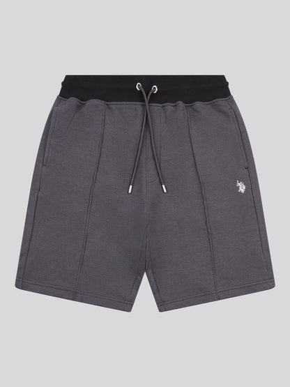 Mens Smart Two Tone Pleat Short in Black