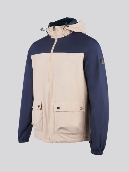 Mens Panelled Windbreaker Jacket in Doeskin