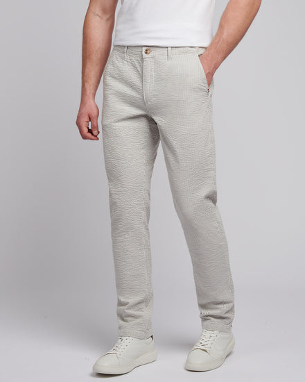 Mens Seersucker Woven Trouser in Northern Droplet