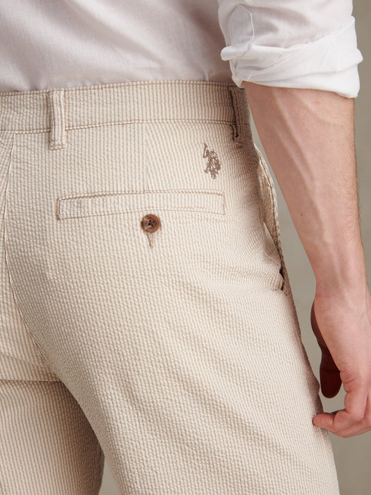Mens Seersucker Chino Short in Atmosphere