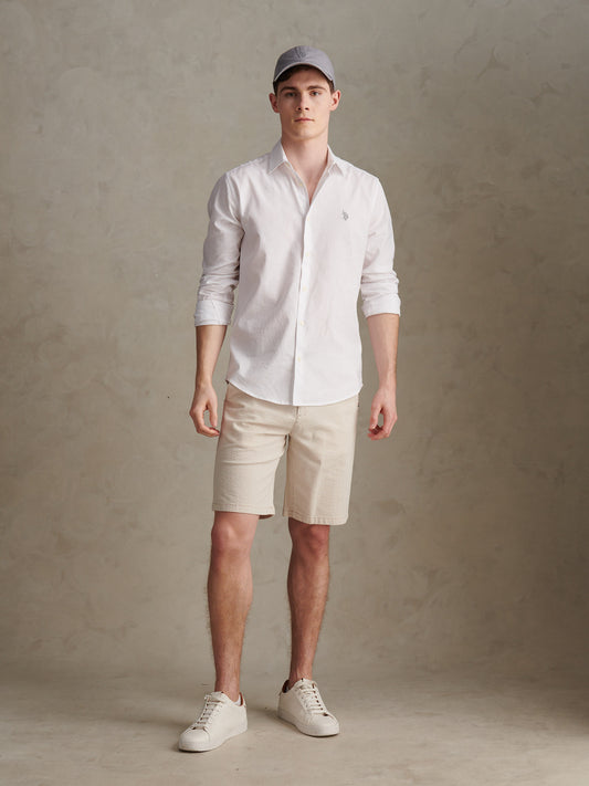 Mens Seersucker Chino Short in Atmosphere