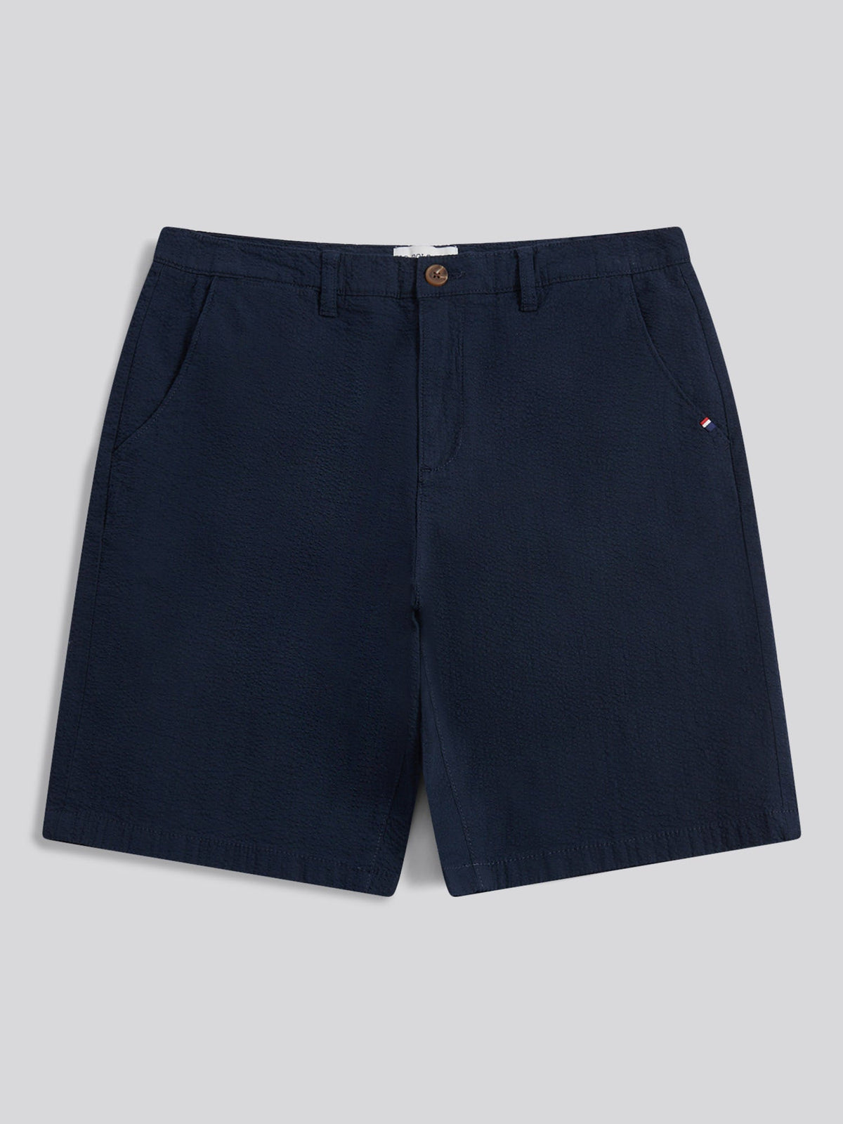 Mens Seersucker Chino Short Dark Sapphire Navy