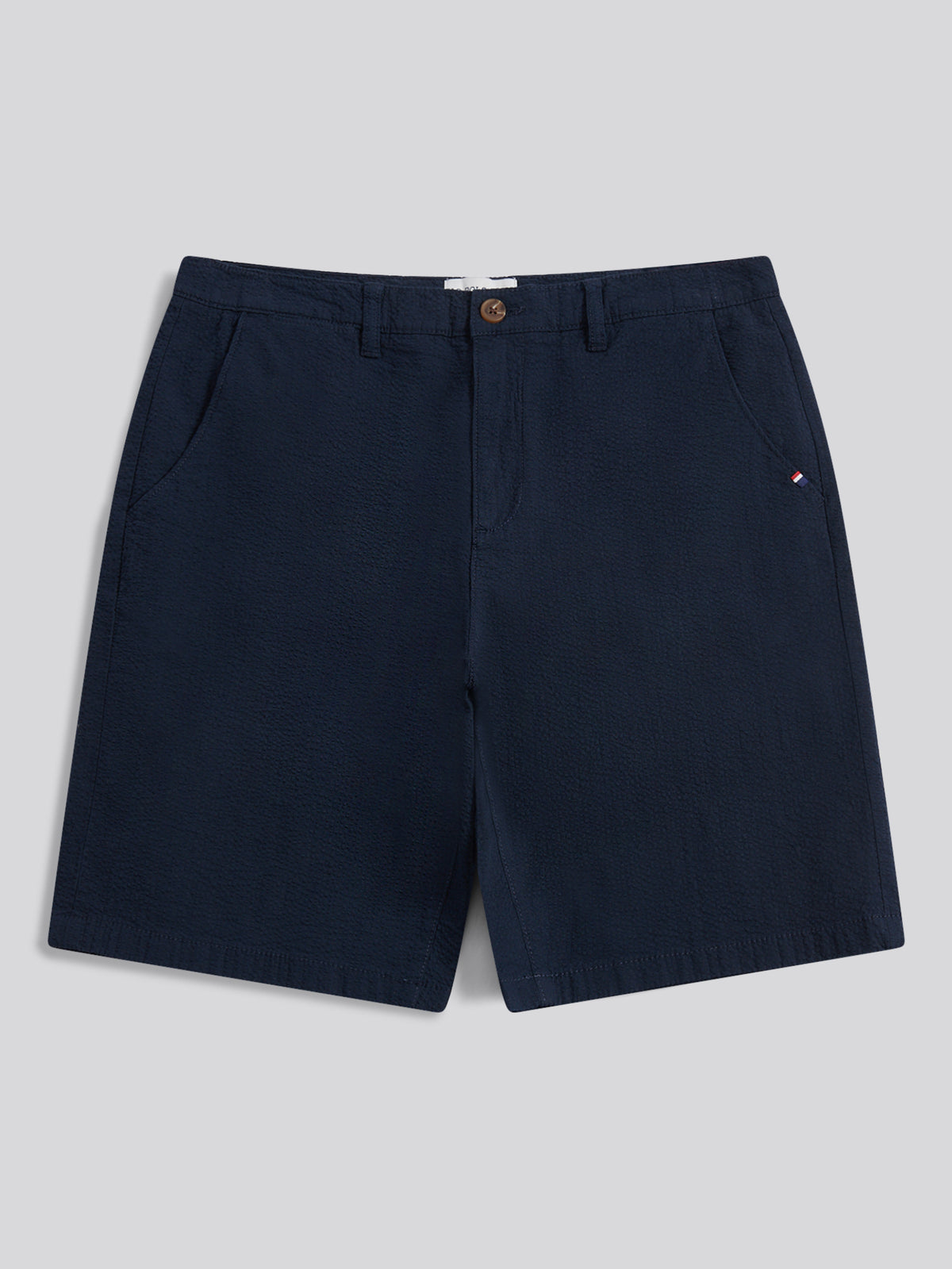 Mens Seersucker Chino Short Dark Sapphire Navy