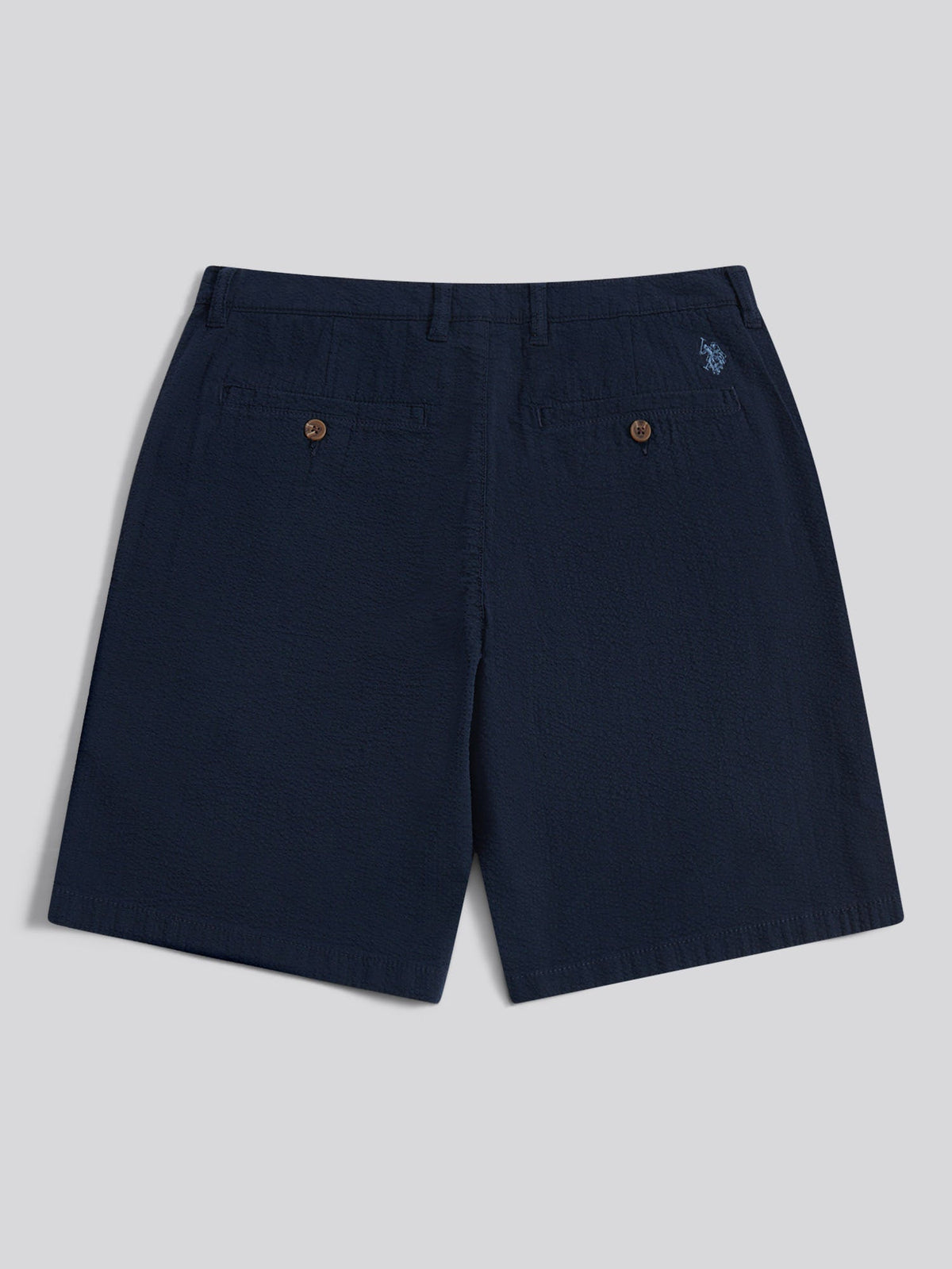Mens Seersucker Chino Short Dark Sapphire Navy