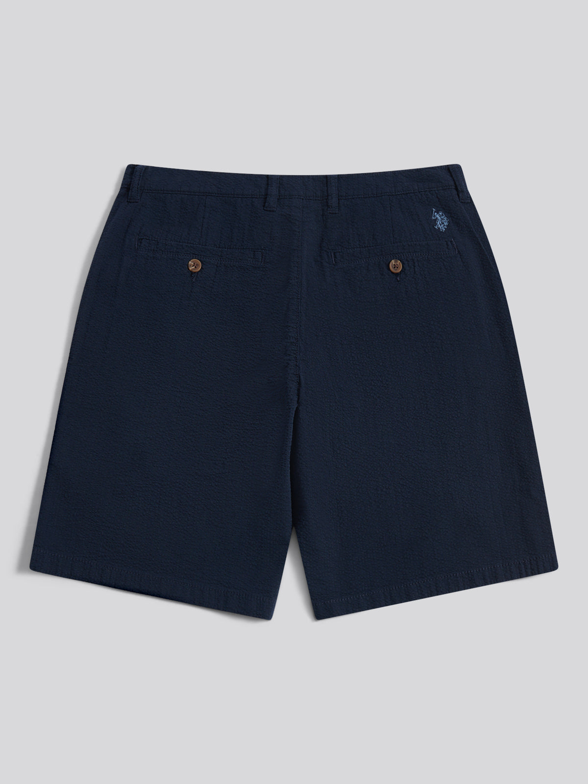 Mens Seersucker Chino Short Dark Sapphire Navy
