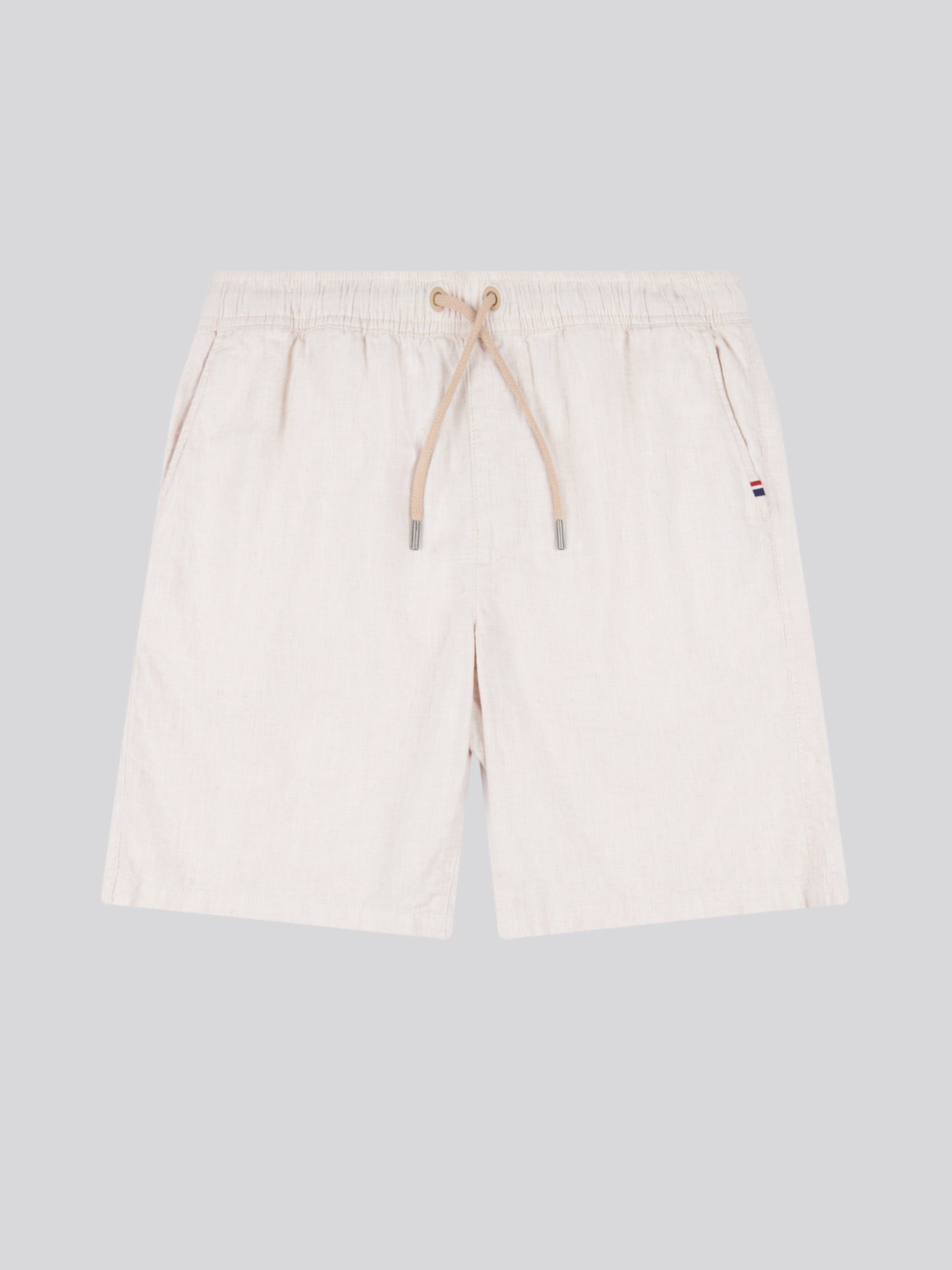 Mens Linen Blend Drawstring Short in Doeskin