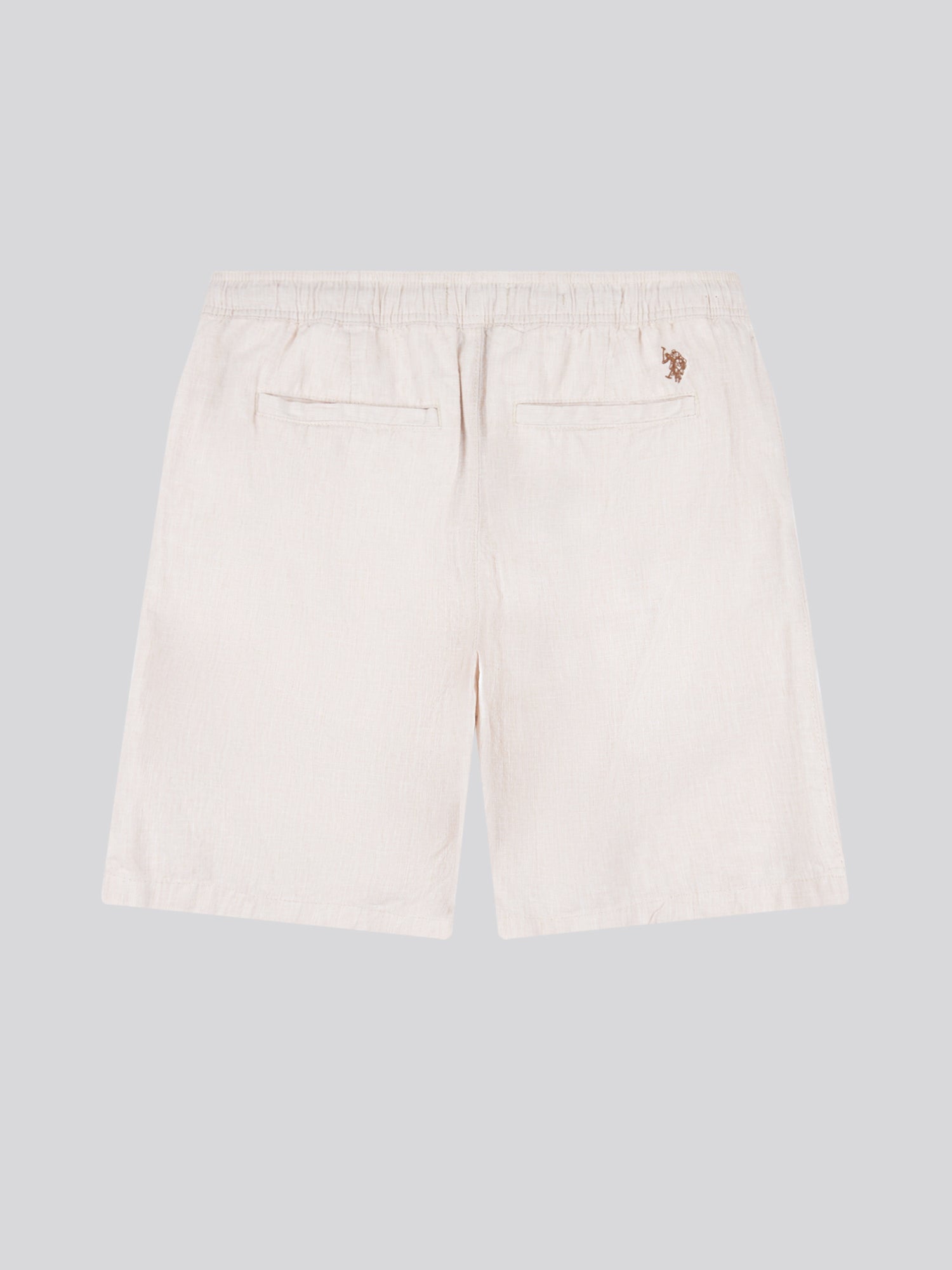 Mens Linen Blend Drawstring Short in Doeskin