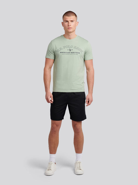 Mens Cotton Twill Drawstring Short in Black