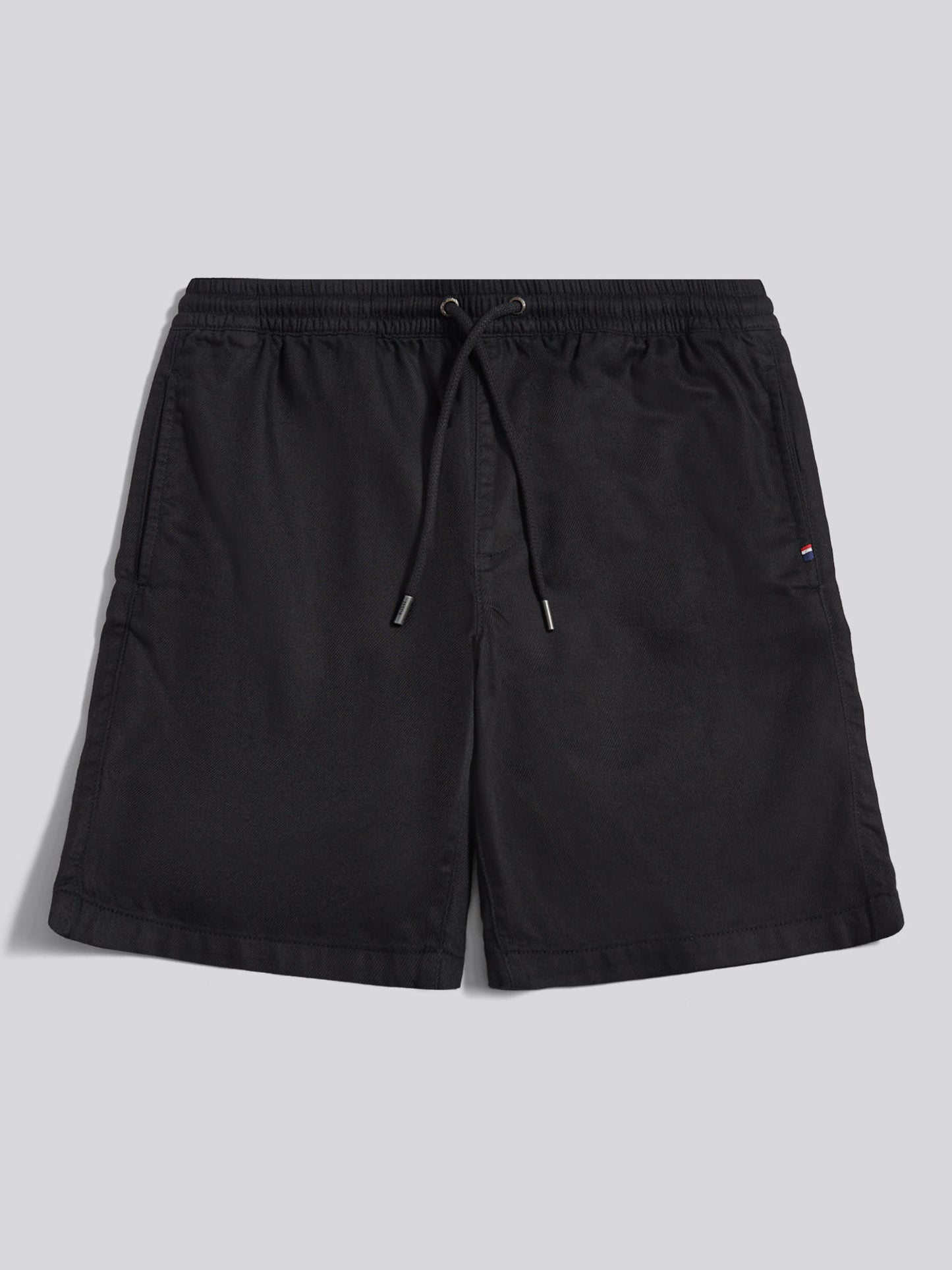 Mens Cotton Twill Drawstring Short in Black