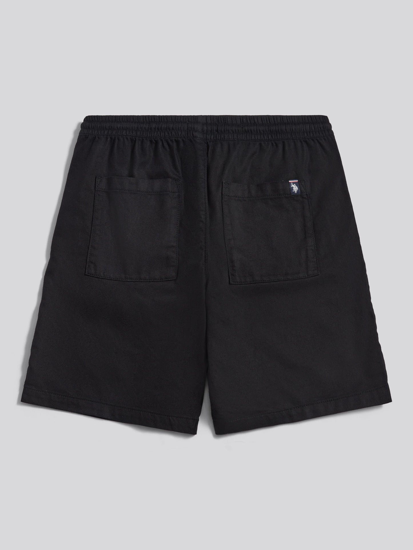 Mens Cotton Twill Drawstring Short in Black
