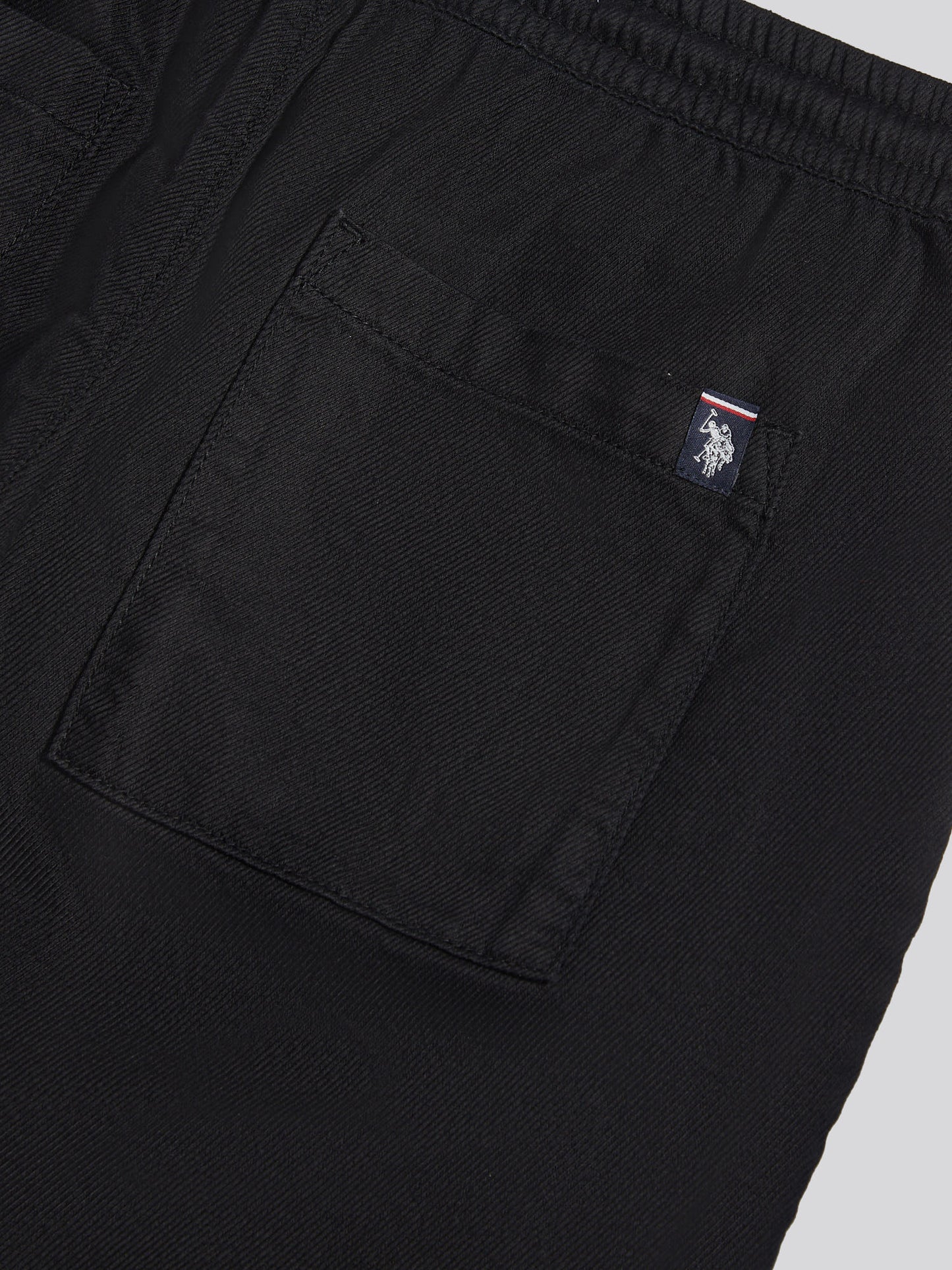 Mens Cotton Twill Drawstring Short in Black