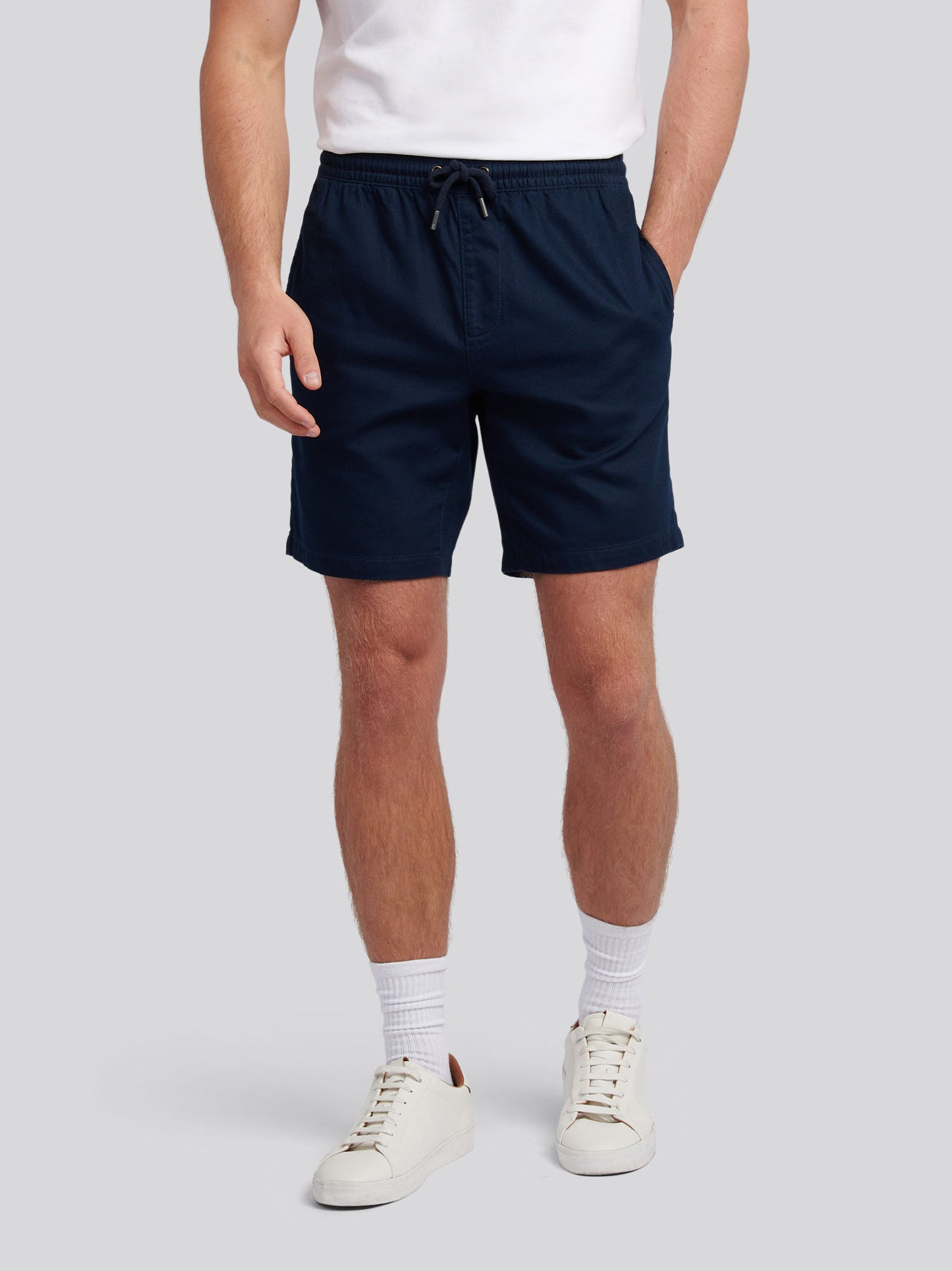 Mens Cotton Twill Drawstring Short in Dark Sapphire Navy